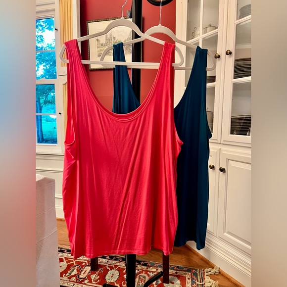 Lane Bryant Tops - Lane Bryant Pink and Blue Oversized Tank Tops